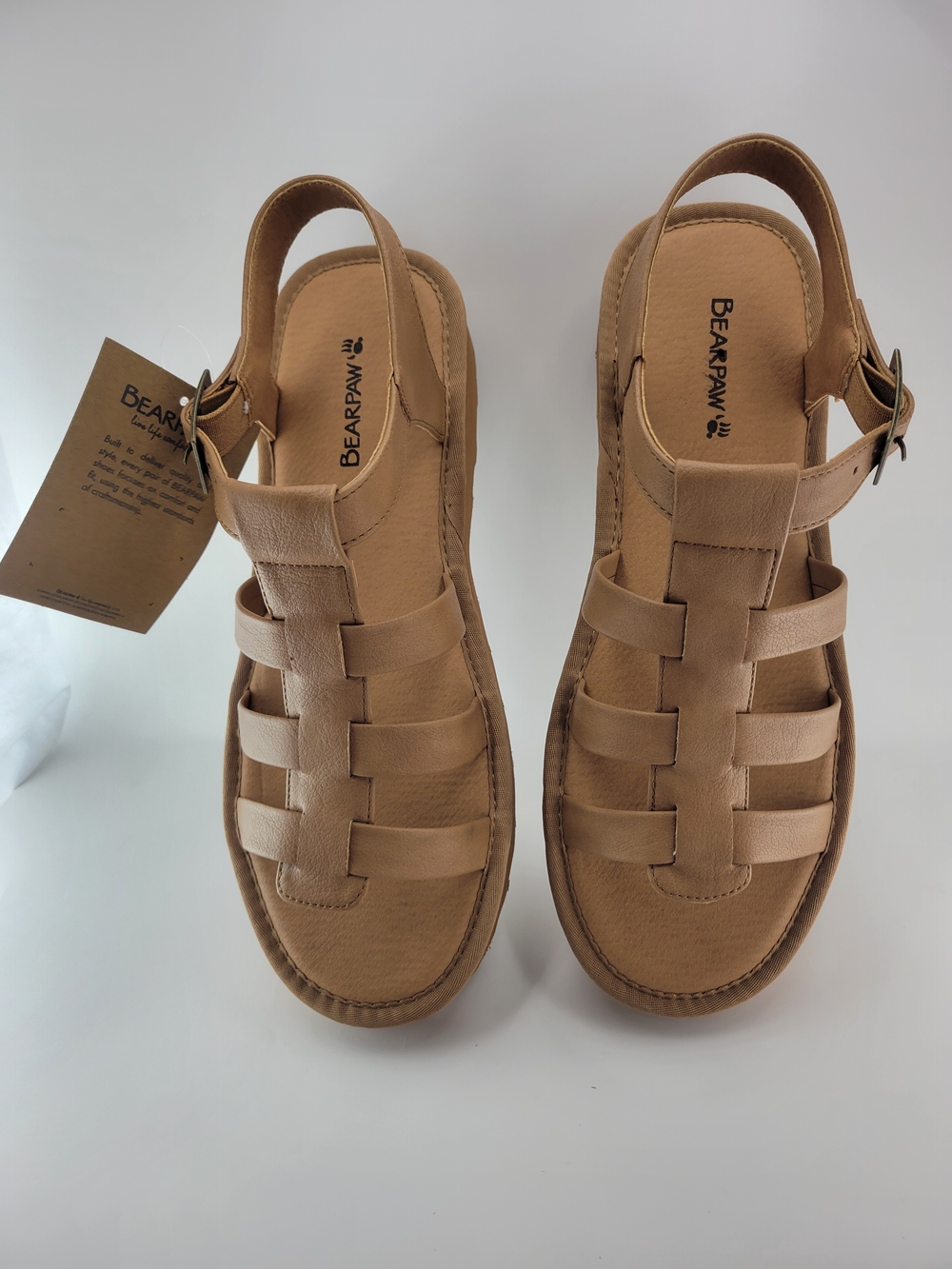 Bearpaw Tan Women's Leather Fisherman Sandals
